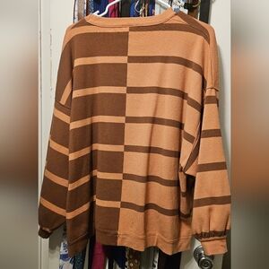Striped Brown and Tan Sweater